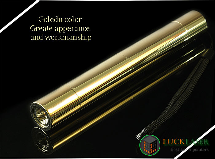 Cool golden style 2000mw blue laser pointer
